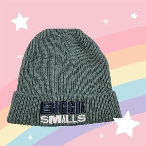 Green Knit Beanie with Embroidered Text